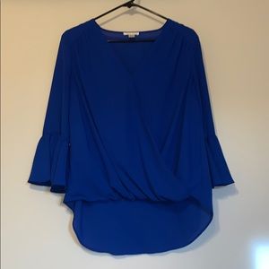 2 for 15! Royal Blue Ruffle Sleeve Blouse